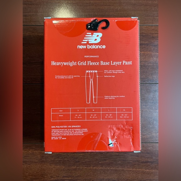 New Balance Heavyweight Grid Fleece Pant Base Layer 3.0 Mens Large Black New - Picture 14 of 16